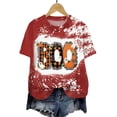 thumbnail image 5 of Akiihool Pumpkin Shirt Halloween Shirt Women Letter Print Graphic Plus Size Fall Tees Tops Red,XL, 5 of 5