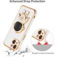 thumbnail image 5 of for iPhone 13 Case Cute 6D Astronaut Case with Stand Function Luxury Plating Case Cover Slim Fit Soft TPU Shockproof Bumper Protective Electroplated Case for Girls Boys,6.1 inch,White, 5 of 12