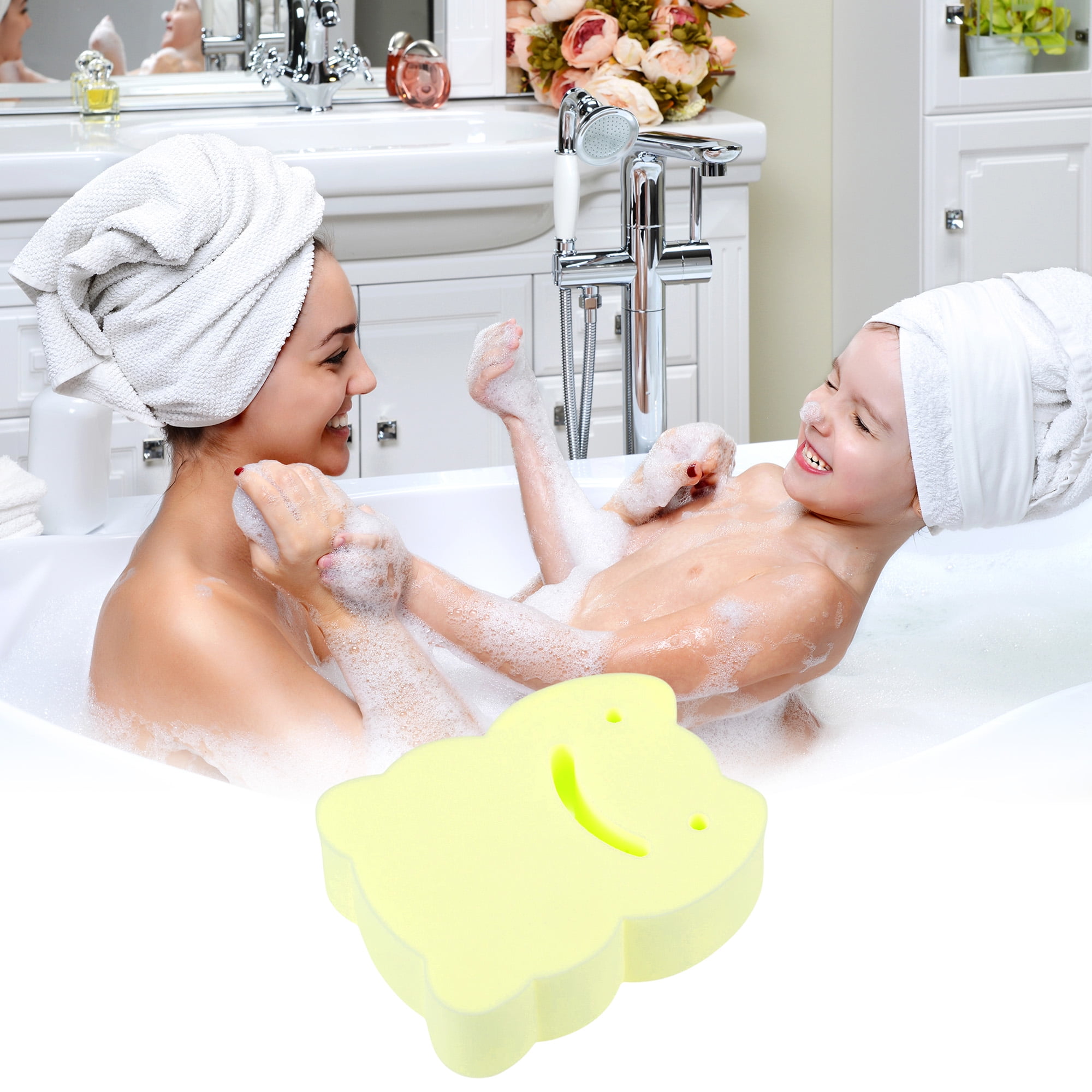 Unique Bargains Cartoon Frog Shape Sponge Yellow