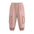 thumbnail image 7 of Yourumao Linen Cargo Shorts for Women Elastic Waist Cinch Bottom Shorts Solid Lightweight Knee Length Trousers Leisure Summer Pants, 7 of 7