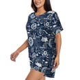 thumbnail image 2 of Lsque Sailing Cruises Nautical Women's Short-Sleeved Pajama Set - 2 Piece Soft and Lightweight Sleepwear Set-Medium, 2 of 9