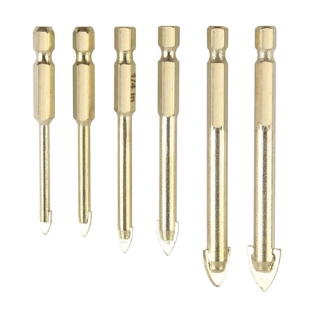 6pcs 4-12mm Alloy Triangle Drill Bits Set with 6.35mm Shank Concrete ...