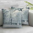 thumbnail image 3 of Orinice Snowy Scene Trees Bird Graphic Decorative Cushion Throw Pillow Cover High-Quality Winter Pillow Case 1PC 12x12in, 3 of 5