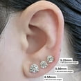 thumbnail image 4 of Central Diamond Center 14K Gold Post & Sterling Silver Made with Swarovski Zirconia 3 Prong Martini Stud Earrings - Platinum Plated 6.50mm 2.00cttw, 4 of 7