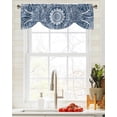 thumbnail image 3 of Mandala Pattern Elephant Blue Window Valance Curtain Kitchen Cafe Short Curtains Living Room Tie-Up Valance Curtain, 3 of 6
