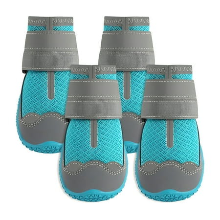 TELOLY 4Pcs Dog Shoes Light Structure Dog Boots Flexible Fit Dog Shoes Large Size Dogs Green 1.8in
