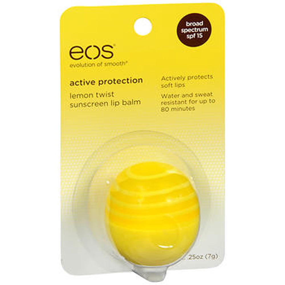 eos Shea + SPF Lip Balm Sphere Lemon Twist SPF 15 and Water