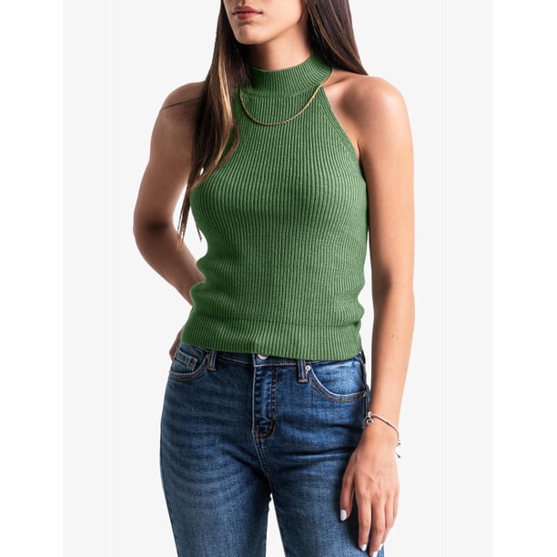 Blusa básica cuello halter Balam, 0088 (Verde) verde M Roman Fashion BL-BAL-0088-VERDE