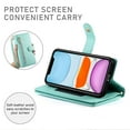 thumbnail image 3 of for iPhone 11 Wallet Case with Crossbody Strap &  Card Holder, Fashion Flip PU Leather Magnetic Clasp Cover for Women Men, Zipper Pocket Purse Phone Case for iPhone 11, Mint, 3 of 10