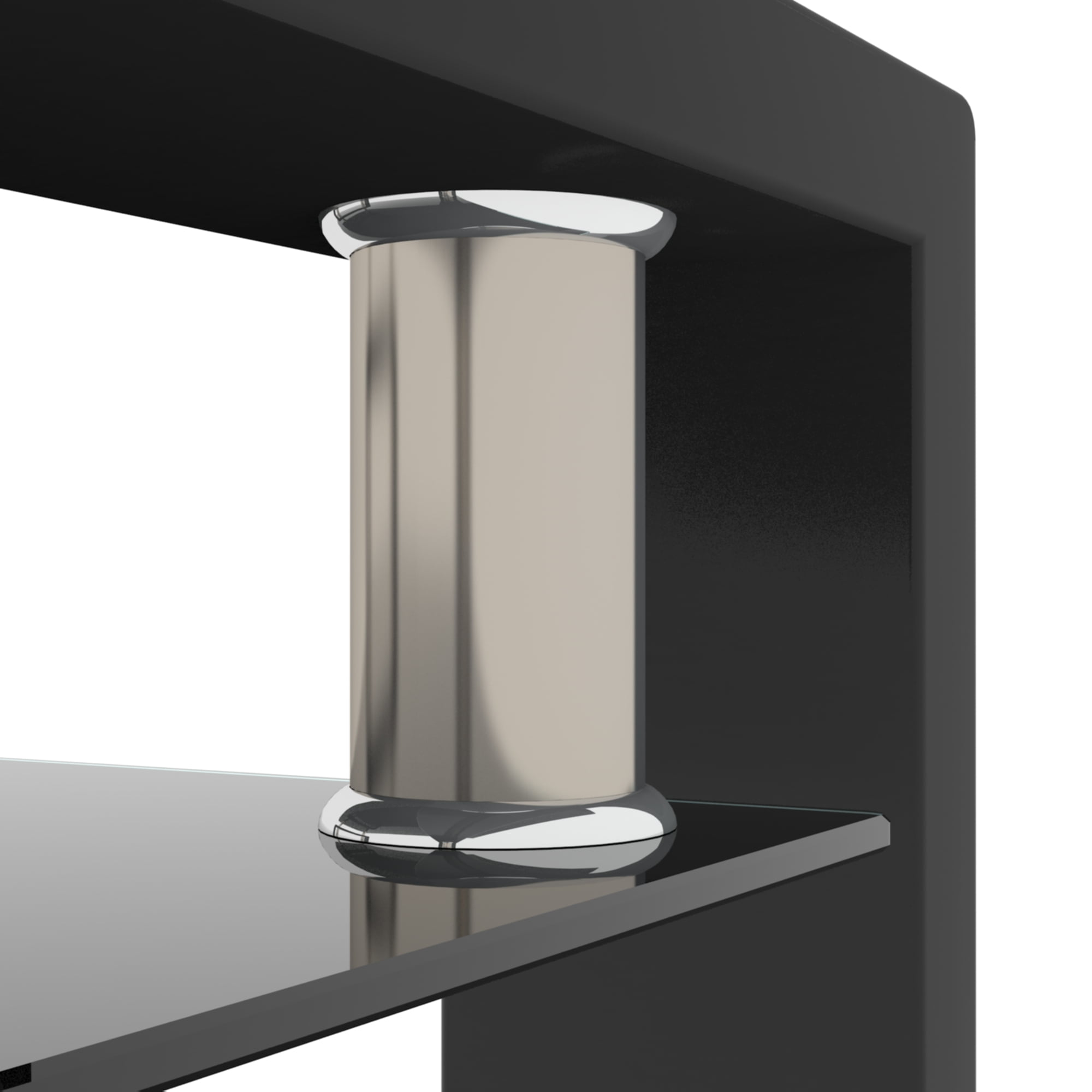 Alvantor Glass Coffee Table, 38.6" Modern Rectangle Tables with Tempered Glass Top and MDF Layer for Living Room Black