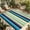 Multicolor, variant on Blue Yellow Green Striped Outdoor Rug for Patio/Deck/Porch, Non-Slip Large Area Rug 5 x 7 Ft, Farmhouse Vintage Stripe Indoor Outdoor Rugs Washable Area Rugs, Reversible Camping Rug Carpet Runner