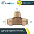 thumbnail image 2 of Conector de plomería Brass Tee SharkBite de 1/2 pulgada con conexión a presión, 2 of 5