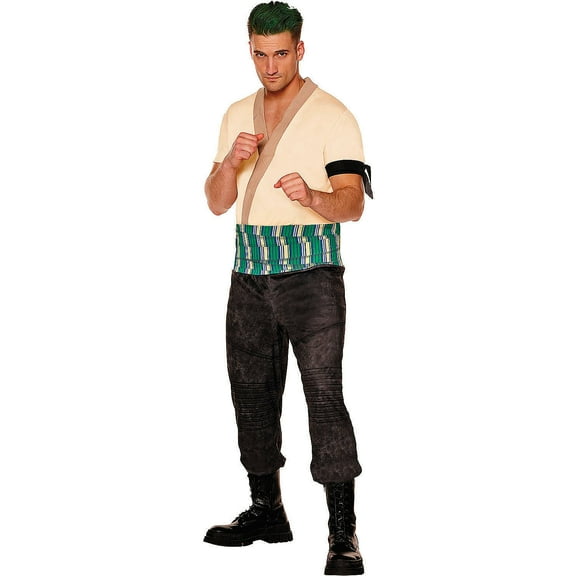 One Piece Men's Roronoa Zoro Halloween Costume Jumpsuit - Green Medium