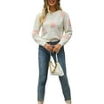 thumbnail image 3 of ZAXARRA Chandail en Tricot pour Femmes à Manches Longues Col Rond chandail à Fleurs Mode Urbaine Vêtements Automne Hiver, 3 of 6
