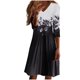 thumbnail image 1 of Vestido de vacaciones de manga larga con cuello en V informal con estampado de otoño para mujer a la moda Fridja yut5582, 1 of 5