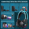 thumbnail image 2 of ONIKUMA Gaming Headset, RGB Surround Sound Gaming Headset for PS4 PC Xbox Wired USB Gaming Headphones with Noise Canceling Mic, 2 of 9