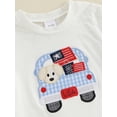 thumbnail image 6 of BemeyourBBs Girls Boys Summer Outfit Embroidery Car T-shirt Plaid/Stripes Shorts, 6 of 7
