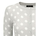 thumbnail image 2 of YEMAK Women's Polka Dot Cute Jacquard Crewneck Button Down Sweater Cardigan MK3104-GRY-S, 2 of 9