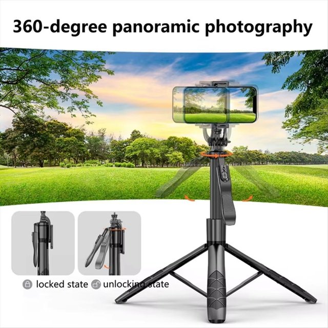 Trípode L16 Inalámbrico para Selfies en Teléfono Móvil, Monopié Plegable para Teléfonos Inteligentes, Equilibrio Estable, 1530 mm