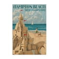 thumbnail image 1 of Hampton Beach, New Hampshire, Sand Castle Birch Wood Wall Sign (6x9 Rustic Home Decor, Ready to Hang Art), 1 of 3