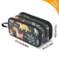 thumbnail image 4 of FORMRS Pencil Case with 3 Compartments Zipper Pouch, Elementary School Level and up, Orange Dinosaur, 4 of 8
