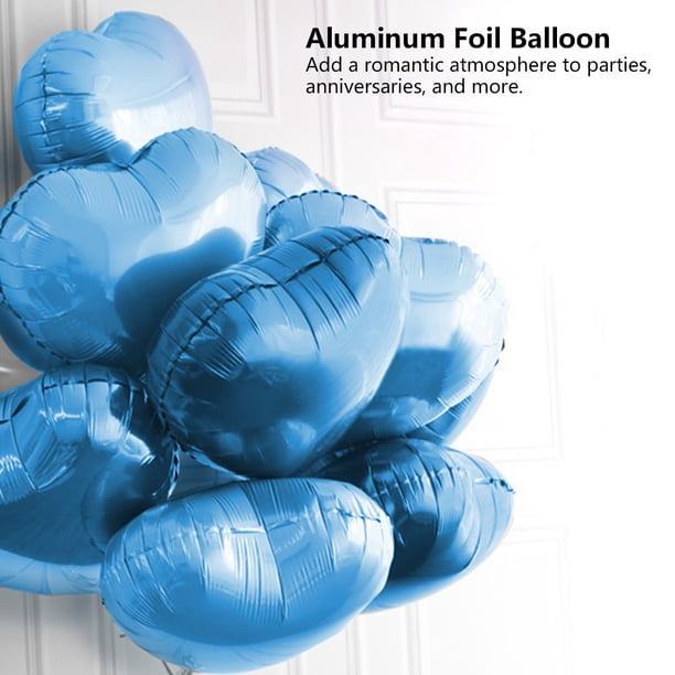 10 UDS. 10 Globos de Papel de aluminio con forma de Corazón, decoración para festera, boda, cumpeados, globo rojo plateado
