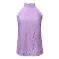 thumbnail image 3 of Playeras,Blusas y Tops,Ropa para Mujer Cultivo sin espalda Tank Top Mujeres encaje ganchillo ahueca hacia fuera las camisetas sin mangas blusa casual verano camisas sin mangas (Purple, XXL), 3 of 4