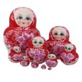 thumbnail image 1 of 10 Piezas Chica Rusa Matryoshka de Anidación Pintadas de Rojo Sunnimix Muñecas rusas Matryoshka, 1 of 7