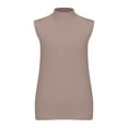 thumbnail image 4 of Sweaters For Women Autumn Round Neck Check Pocket Top Short Sleeved Sweater Knitted Camisole Women's Undershirt Cropped Pullover Slim Sleeveless Turtleneck Base Layer Womens Sweaters, 4 of 7
