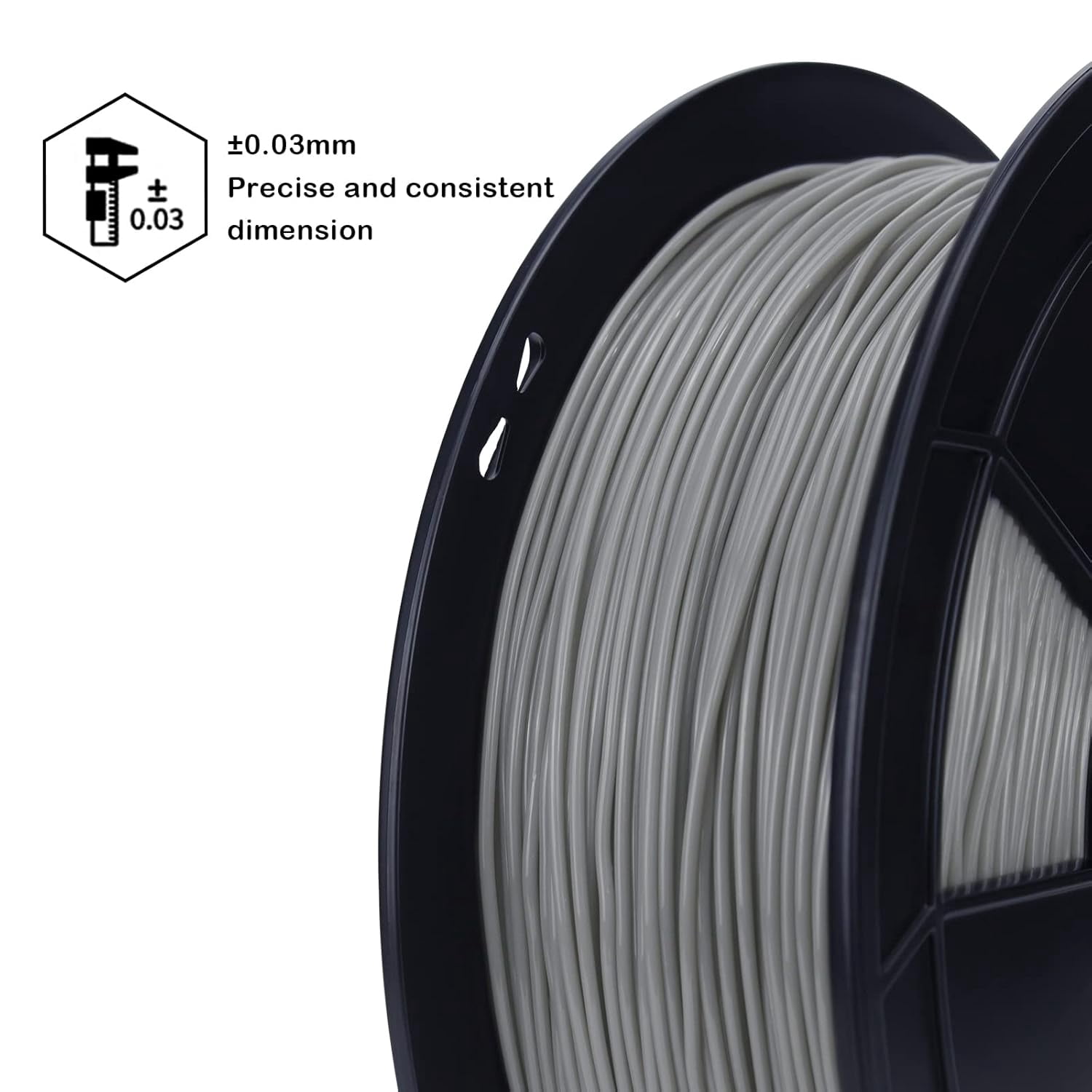 TPU Filament 1.75, 3D Printer Filament 1.75mm, Shore 95A Hardness Pure Color TPU, Flexible Soft Printing Material, 0.8KG/1.8lbs Spool, Fit Most Printers and Pens, Gray