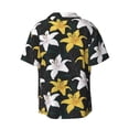 thumbnail image 2 of Wukai Lilies Flowers Men's Casual Short-Sleeve Button Down Shirt - Lightweight Summer Dress Shirt for Daily Wear-4X-Large, 2 of 7