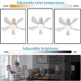 thumbnail image 3 of 1pc Socket Fan Ceiling Fan With Light And Remote, E27 Noiseless Ceiling Fans Dimmable Led Lights, Small Light Bulb/Ceiling Fan For Bedroom, Kitchen, L, 3 of 5