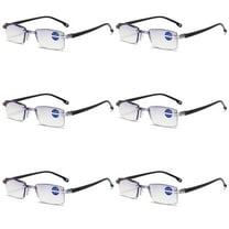 6 Pairs Rimless Blue Light Blocking Reading Glasses Diamond Cut Edge Readers for Men  1.00