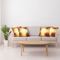 thumbnail image 4 of Ambesonne Abstract Throw Pillow Cover 4 Pack, Modern Grid Design, 18", Dark Orange and Yellow, 4 of 6