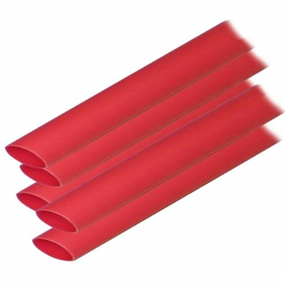 Tube Thermorétractable à Revêtement Adhésif de 0,5 x 12 Po&44; Rouge - Pack de 5
