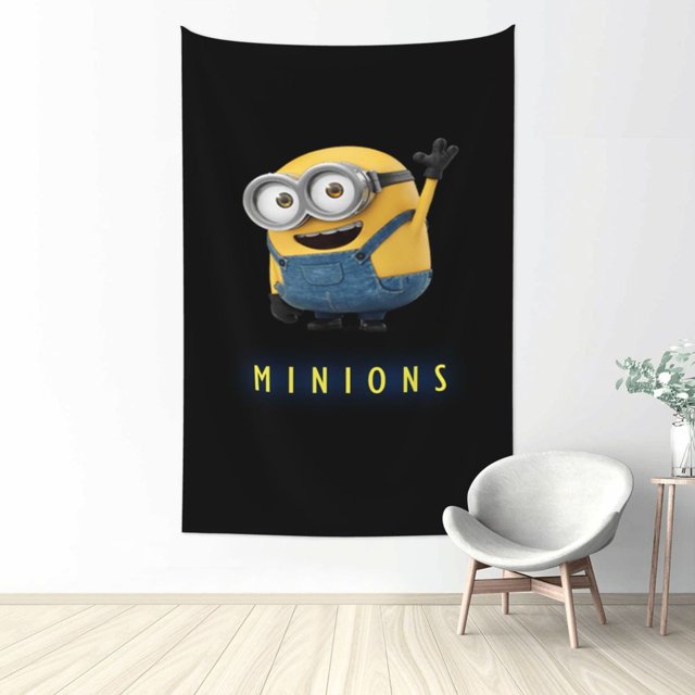 Tapiz de Minions, tapiz grande para colgar en la pared, para sala de estar, dormitorio, póster, fondo de decoración del hogar para niños, niñas y adultos, 60 x 40 pulgadas