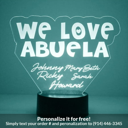 

Mirror Magic Store We Love Abuela Color Changing Personalized LED Light with Remote Control