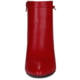 thumbnail image 3 of Botines con cremallera lateral y punta puntiaguda para mujer rojo 37, 3 of 7