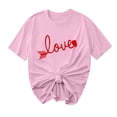thumbnail image 2 of TIMIFIS T-Shirts de la Saint-Valentin pour Femmes Été Décontracté Ample Manches Courtes Col Rond T-Shirt Hauts Mignon Cœur d'Amour Imprimé Tee Shirt, 2 of 4