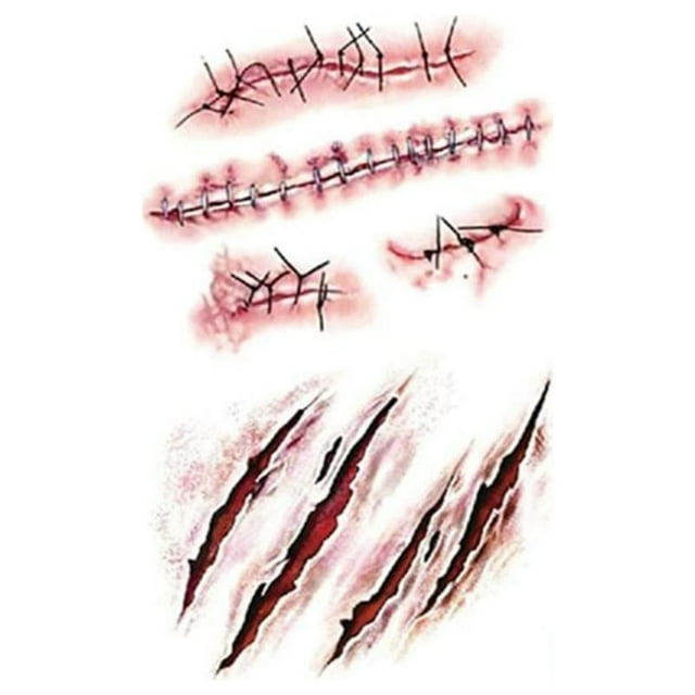Pegatina Tatuaje Temporal TattooHal 1Pza 10x6cm Herida Tatuaje Temporal. SMILEFUN MXTHL-006
