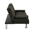 thumbnail image 4 of Miekor Furniture Sofa Bed with Armrest two holders WOOD FRAME, STAINLESS LEG, FUTON BROWN PVC,DARK BROWN 125131, 4 of 6
