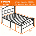 thumbnail image 6 of Apextella 14 in Twin Metal Platform Bed Frame with Headboard and Footboard, No Box Spring Needed, Underbed Storage, Black, 6 of 7