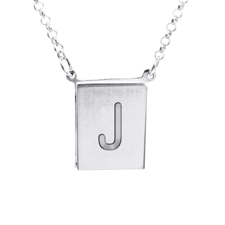 Stunning Sterling Silver Initial J Necklace