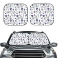 thumbnail image 2 of Honeii Lavender Bicycle Print Foldable Car Sun Shade for Windshield, 2-Piece UV Protection Shade, Protects Car Interior, Ideal for Cars, Trucks, SUVs-Medium, 2 of 6