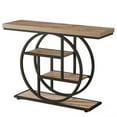 thumbnail image 2 of Demi Bonn 41"dustrial Console Table for Entryway, Farmhouse Sofa Tables Behind Couch, Rustic Wood and Metal Foyer Table with 3-Tier Shelves for Hallway Living Room, Brown, 2 of 11