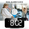 thumbnail image 6 of SDNall Led Wall Clock, Led Wall Lights, Table for 2, Rgb Digital Wall Clock Temp Date Week Auto Dimmable Snooze Table Clock Rgb Night Light 12/24H 2 Alarms Led Clock, Light Alarm Clock, 6 of 8