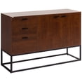 thumbnail image 1 of HOMCOM Rustic Buffet Cabinet, Kitchen Storage Sideboard with Doors, 3 Drawers and Adjustable Shelves, Brown, 1 of 10
