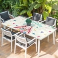 thumbnail image 2 of Easter Table Cloths for 4 Foot Rectangle Tables, Cute Rabbits Eggs Flowers Leaf Butterflies Watercolor Patio Waterproof Elastic Fitted Tablecloths, Washable Rectangular Table Cover for Camping, 2 of 8