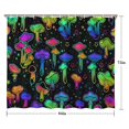 thumbnail image 5 of Rainbow Mushroom Neon Black Pattern Shower Curtain 84"x72" ,Bathroom Decorative Shower Curtains Set with 12 Hooks,Modern Waterproof Washable Shower Curtain, 5 of 6