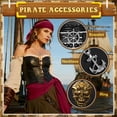 thumbnail image 5 of Alaiyaky 7 Pcs Pirate Accessories Set, Adult Captain Costume, Pirate Headscarf, Earrings,Ring,Eye Patch,Necklace,Bracelet,Hip Scarf for Halloween Cosplay Party, 5 of 7